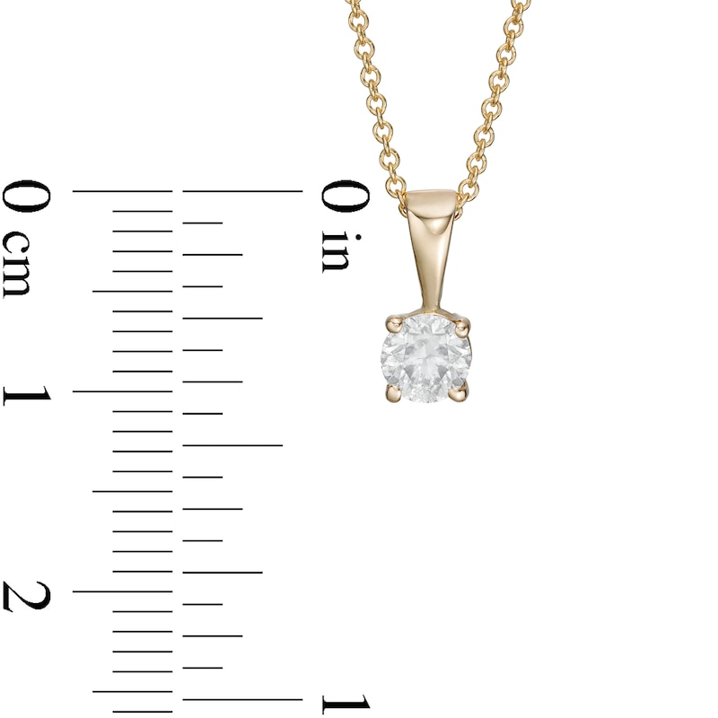 Main Image 3 of 0.45 CT. Diamond Solitaire Pendant in 10K Gold (I/I3) - 18&quot;