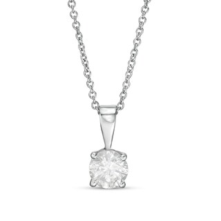 0.58 CT. Diamond Solitaire Pendant in 10K White Gold (I/I3)