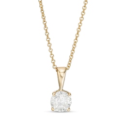 0.58 CT. Diamond Solitaire Pendant in 10K Gold (I/I3) - 18&quot;