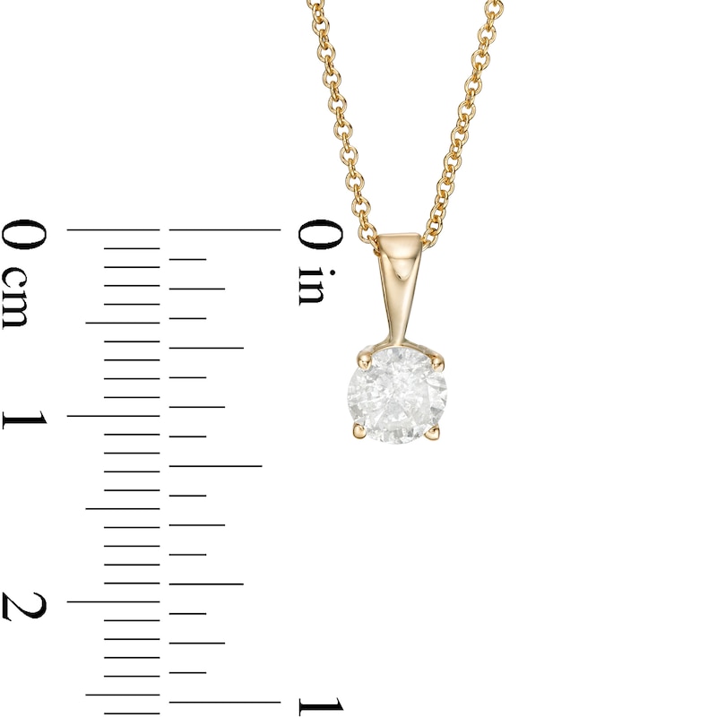 Main Image 3 of 0.58 CT. Diamond Solitaire Pendant in 10K Gold (I/I3) - 18&quot;