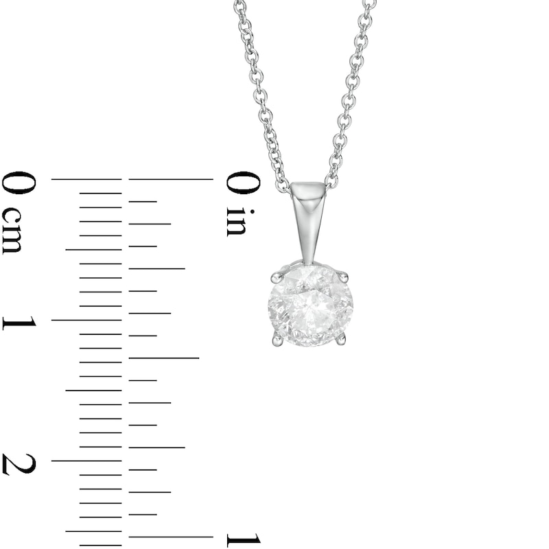 Main Image 3 of 1.23 CT. Diamond Solitaire Pendant in 10K White Gold (I/I3) - 18&quot;