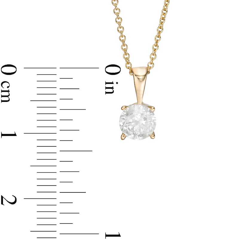 Main Image 3 of 1.23 CT. Diamond Solitaire Pendant in 10K Gold (I/I3) - 18&quot;