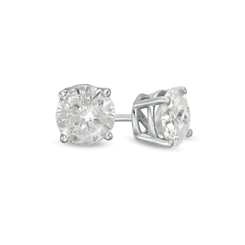 Main Image 1 of 1.45 CT. T.W. Diamond Solitaire Stud Earrings in 10K White Gold (I/I3)