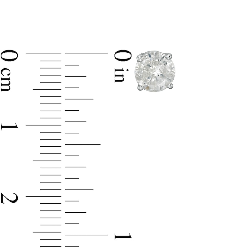 Main Image 3 of 1.45 CT. T.W. Diamond Solitaire Stud Earrings in 10K White Gold (I/I3)