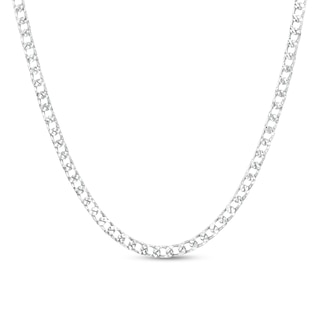 3.6mm Diamond-Cut Curb Chain Necklace in Solid Sterling Silver  - 24"