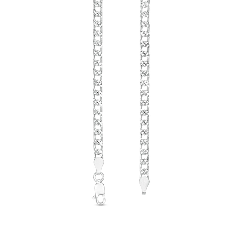 3.6mm Diamond-Cut Curb Chain Necklace in Solid Sterling Silver  - 24"