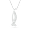 Thumbnail Image 0 of 0.23 CT. T.W. Diamond Double Row Crossover Pendant in Sterling Silver
