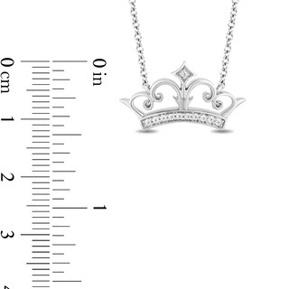 Enchanted Disney Ultimate Princess Celebration 0.085 CT. T.W. Diamond Tiara Necklace in Sterling Silver - 19"