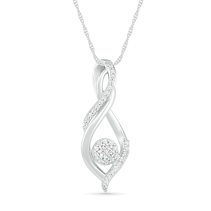 0.145 CT. T.W. Composite Diamond Infinity Loop Pendant in Sterling Silver|Peoples Jewellers