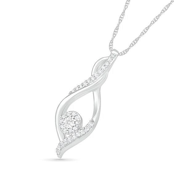 0.145 CT. T.W. Composite Diamond Infinity Loop Pendant in Sterling Silver