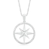 Thumbnail Image 0 of 0.067 CT. T.W. Diamond Compass Pendant in Sterling Silver