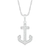 Thumbnail Image 0 of 0.067 CT. T.W. Diamond Anchor Pendant in Sterling Silver