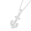 Thumbnail Image 1 of 0.067 CT. T.W. Diamond Anchor Pendant in Sterling Silver