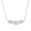 Thumbnail Image 0 of 0.95 CT. T.W. Oval Diamond Past Present Future® Twist Frame Necklace in 10K White Gold