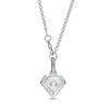 Thumbnail Image 2 of 0.95 CT. T.W. Oval Diamond Past Present Future® Twist Frame Necklace in 10K White Gold