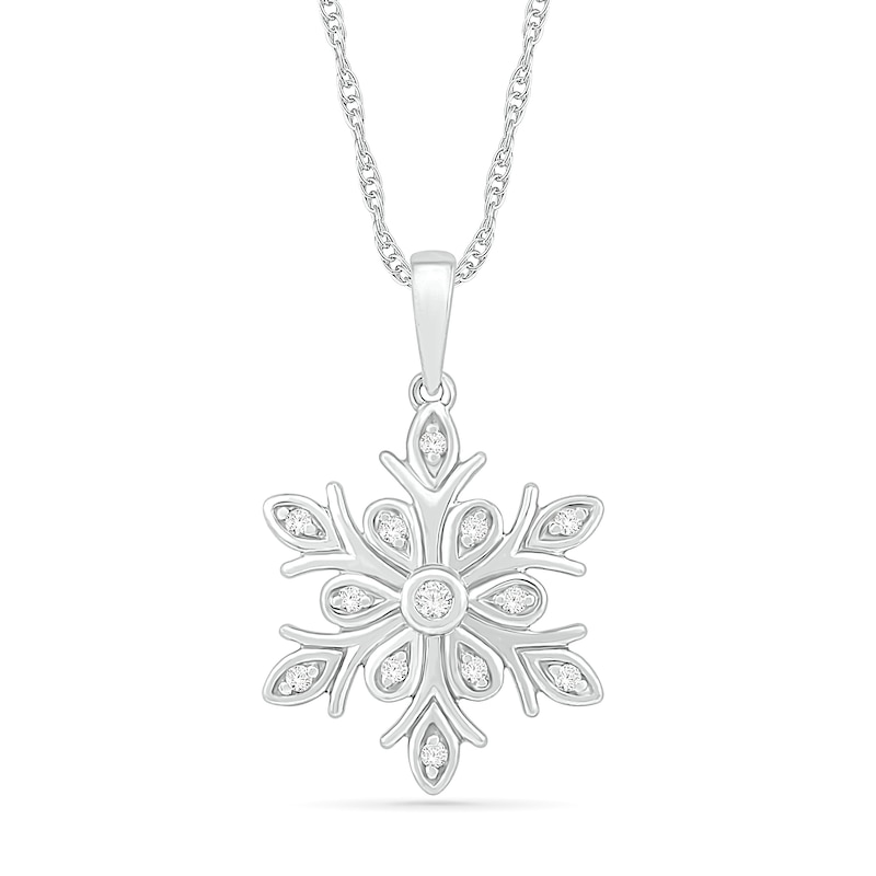 0.066 CT. T.W. Diamond Snowflake Pendant in Sterling Silver|Peoples Jewellers
