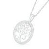 Thumbnail Image 1 of 0.11 CT. T.W. Diamond Tree of Life Pendant in Sterling Silver