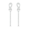 Thumbnail Image 0 of 0.18 CT. T.W. Diamond Infinity Loop Drop Earrings in Sterling Silver
