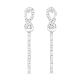 0.18 CT. T.W. Diamond Infinity Loop Drop Earrings in Sterling Silver
