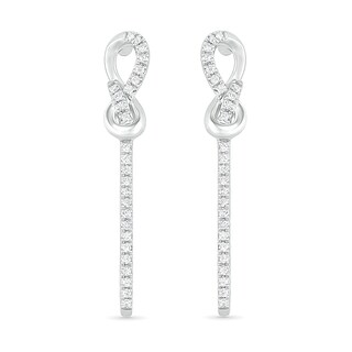 0.18 CT. T.W. Diamond Infinity Loop Drop Earrings in Sterling Silver