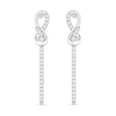 0.18 CT. T.W. Diamond Infinity Loop Drop Earrings in Sterling Silver