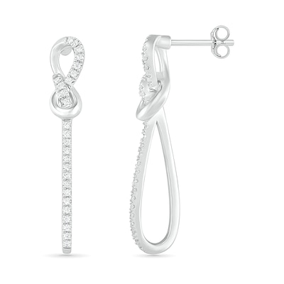 0.18 CT. T.W. Diamond Infinity Loop Drop Earrings in Sterling Silver