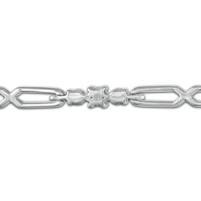 1.23 CT. T.W. Diamond Past Present Future® Station "X" Link Bracelet in 10K White Gold