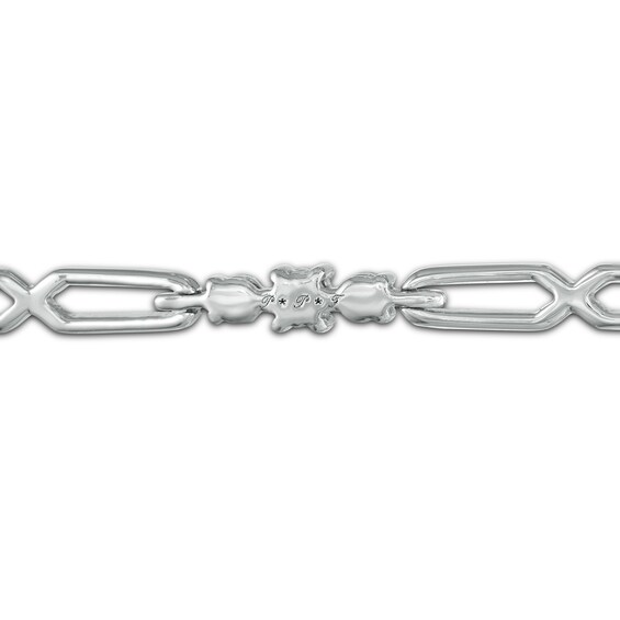 1.23 CT. T.W. Diamond Past Present Future® Station "X" Link Bracelet in 10K White Gold