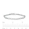 1.23 CT. T.W. Diamond Past Present Future® Station "X" Link Bracelet in 10K White Gold