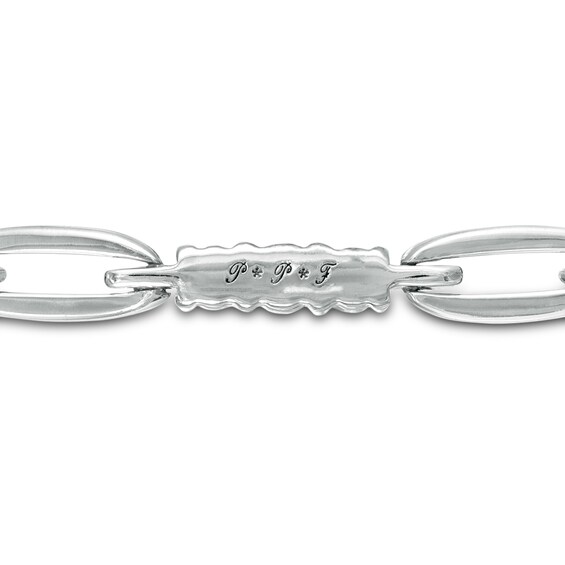 0.45 CT. T.W. Diamond Past Present Future® Link Bolo Bracelet in 10K White Gold -10.5"