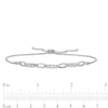 0.45 CT. T.W. Diamond Past Present Future® Link Bolo Bracelet in 10K White Gold -10.5"