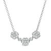 Thumbnail Image 0 of 0.45 CT. T.W. Diamond Past Present Future® Flower Necklace in 10K White Gold - 17"