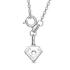 Thumbnail Image 2 of 0.45 CT. T.W. Diamond Past Present Future® Flower Necklace in 10K White Gold - 17"