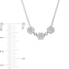 0.45 CT. T.W. Diamond Past Present Future® Flower Necklace in 10K White Gold - 17"