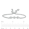 0.45 CT. T.W. Diamond Past Present Future® Flower Bolo Bracelet in 10K White Gold - 9.0"