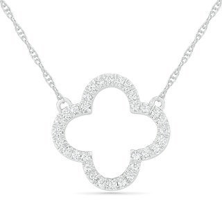 0.086 CT. T.W. Diamond Clover Necklace in Sterling Silver