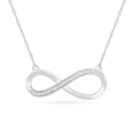 0.085 CT. T.W. Diamond Asymmetrical Infinity Necklace in Sterling Silver