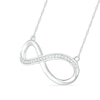 0.085 CT. T.W. Diamond Asymmetrical Infinity Necklace in Sterling Silver