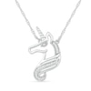 Thumbnail Image 0 of 0.04 CT. T.W. Diamond Unicorn Necklace in Sterling Silver