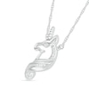 Thumbnail Image 1 of 0.04 CT. T.W. Diamond Unicorn Necklace in Sterling Silver
