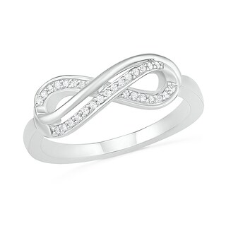 0.116 CT. T.W. Diamond Infinity Loop Ring in Sterling Silver