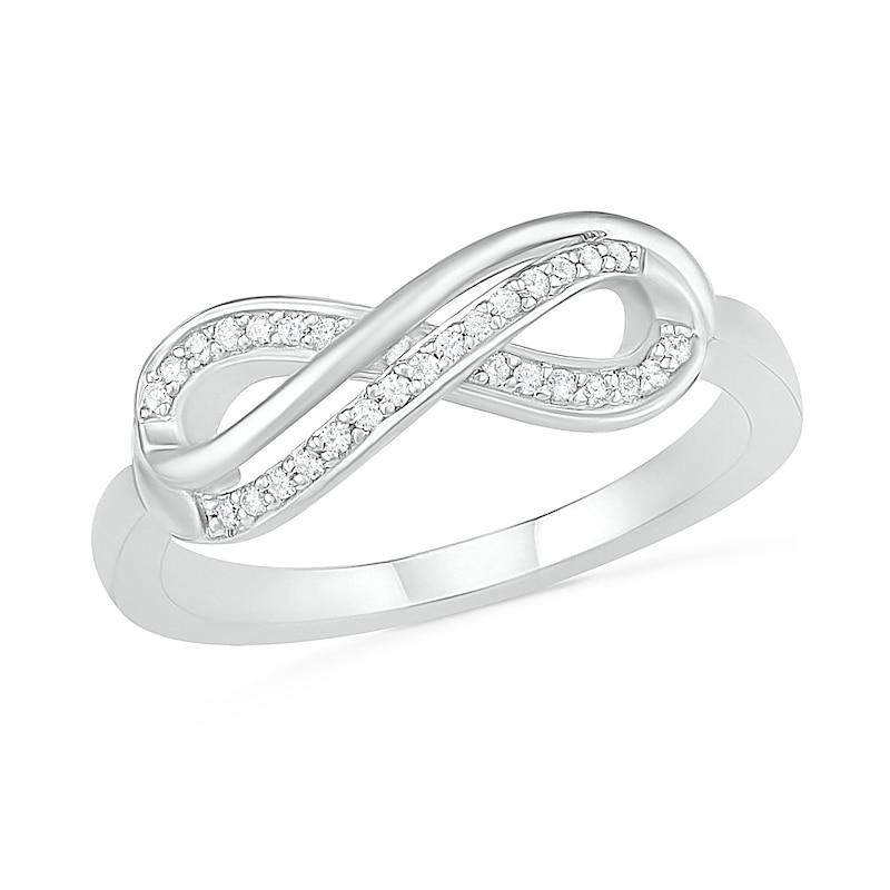 0.116 CT. T.W. Diamond Infinity Loop Ring in Sterling Silver|Peoples Jewellers