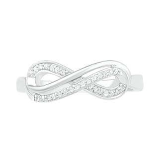 0.116 CT. T.W. Diamond Infinity Loop Ring in Sterling Silver