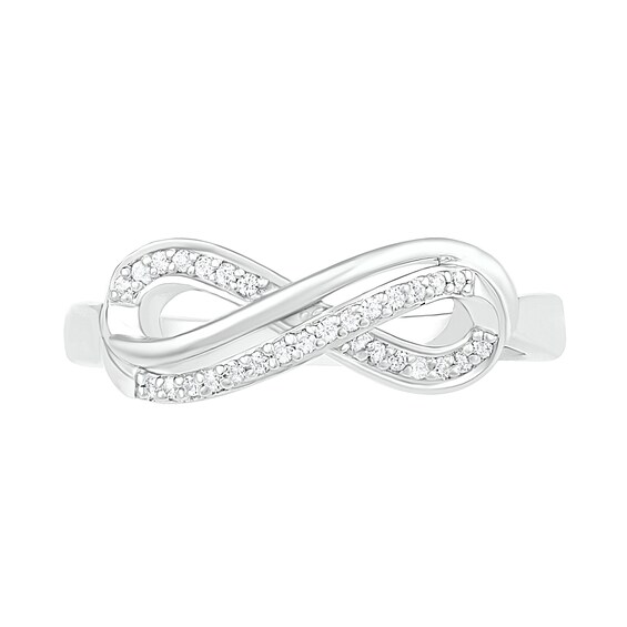 0.116 CT. T.W. Diamond Infinity Loop Ring in Sterling Silver