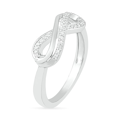 0.116 CT. T.W. Diamond Infinity Loop Ring in Sterling Silver