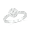 Thumbnail Image 0 of 0.23 CT. T.W. Composite Diamond Frame Promise Ring in Sterling Silver