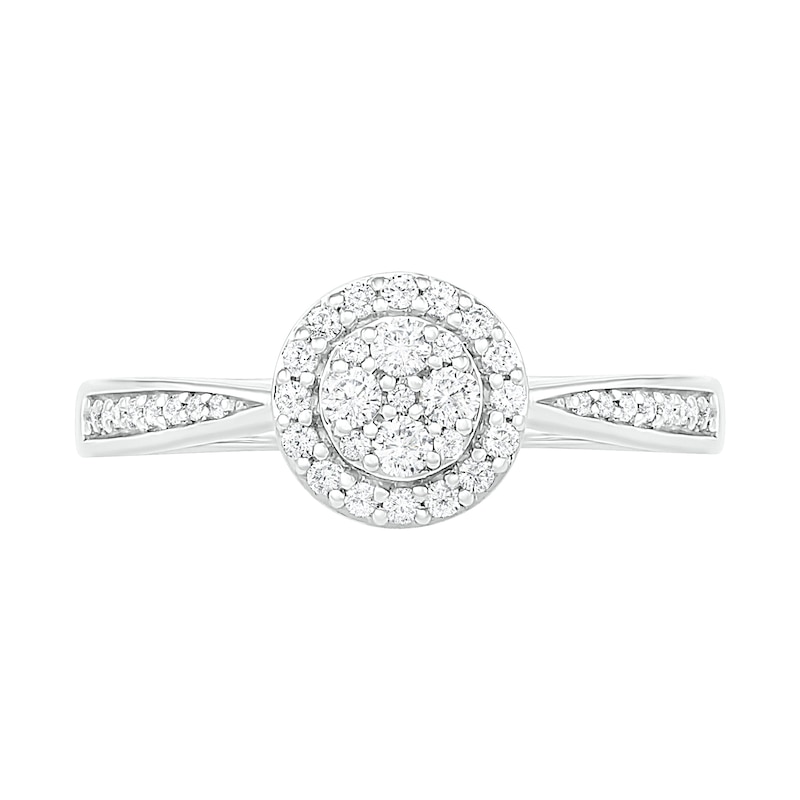 0.23 CT. T.W. Composite Diamond Frame Promise Ring in Sterling Silver