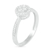 Thumbnail Image 2 of 0.23 CT. T.W. Composite Diamond Frame Promise Ring in Sterling Silver