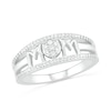 Thumbnail Image 0 of 0.085 CT. T.W. Diamond "MOM" Double Row Ring in Sterling Silver