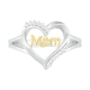 Thumbnail Image 1 of 0.065 CT. T.W. Diamond "Mom" Heart Outline Ring in Sterling Silver and 10K Gold